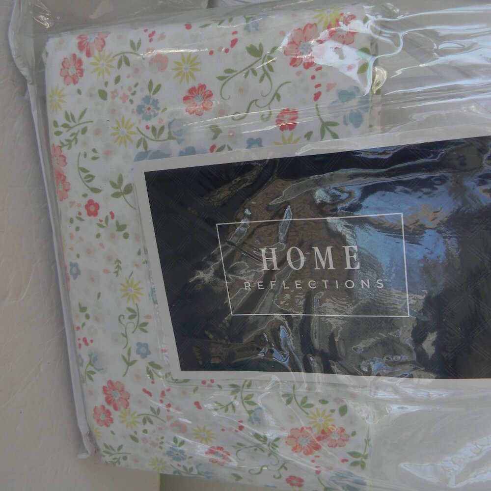 NEW Home Reflections FLORAL Double Brushed Sheet Set w/ Extra Cases KING